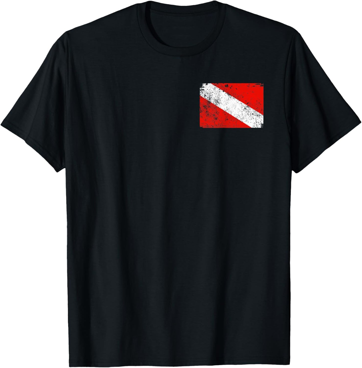 Diver Flag Shirt Vintage Worn Scuba Diving T-Shirt - T-Shirt | Black