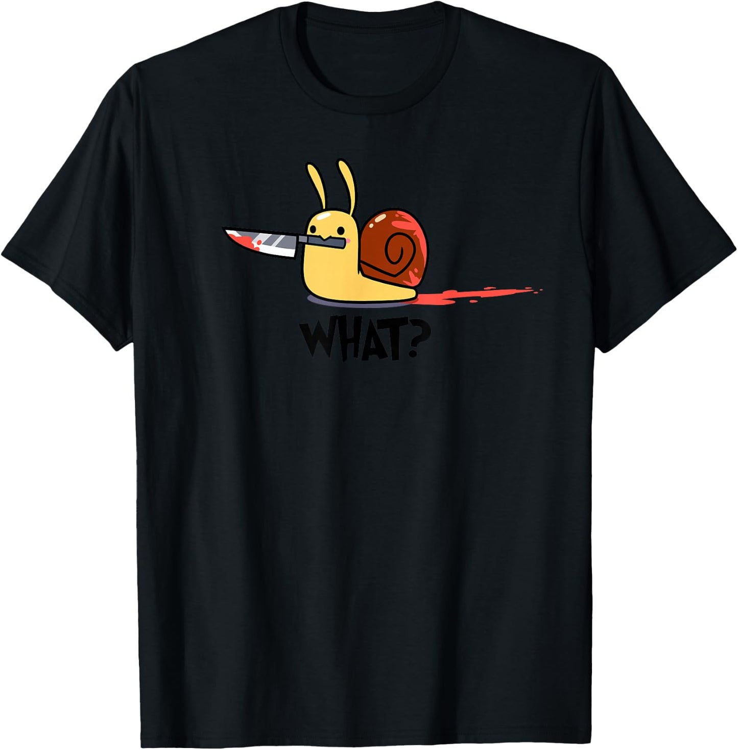 Snail With Knife Funny T-Shirt - T-Shirt | Black