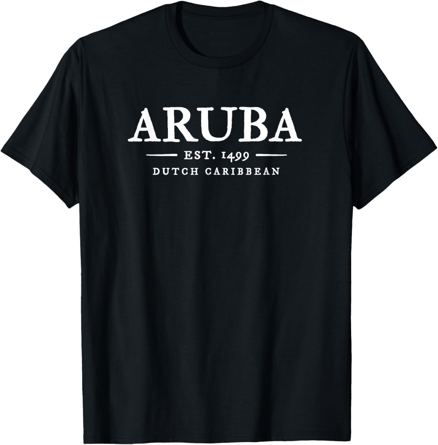 Aruba Est 1499 Throwback Letter Souvenir T-Shirt - T-Shirt | Black