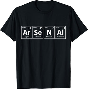 Arsenal (Ar-Se-N-Al) Periodic Table Elements T-Shirt - T-Shirt | Black