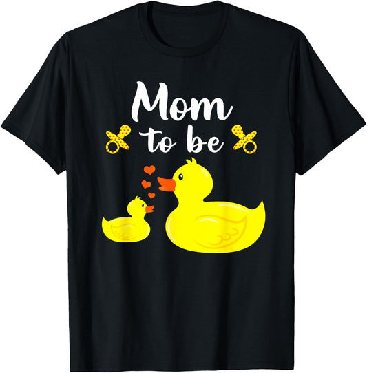 Mom To Be Yellow Duck Baby Shower For Boy Or Girl T-Shirt - T-Shirt | Black