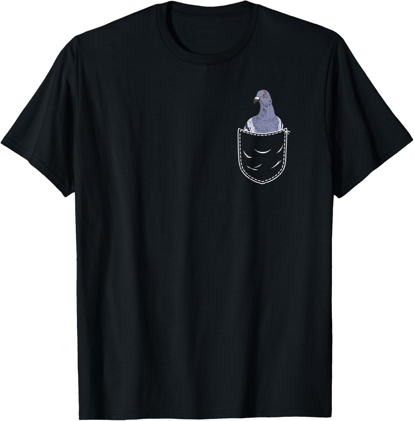 Pigeon Taubenschlag Bird Animal Lover Chest Pocket , black T-Shirt - T-Shirt | Black