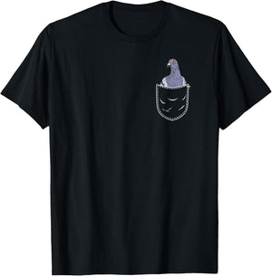 Pigeon Taubenschlag Bird Animal Lover Chest Pocket , black T-Shirt - T-Shirt | Black