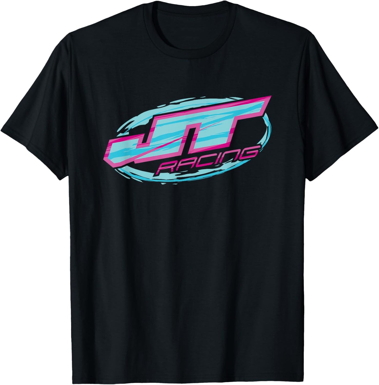 Blue and Pink JT Racing Logo , Black, S T-Shirt - T-Shirt | Black
