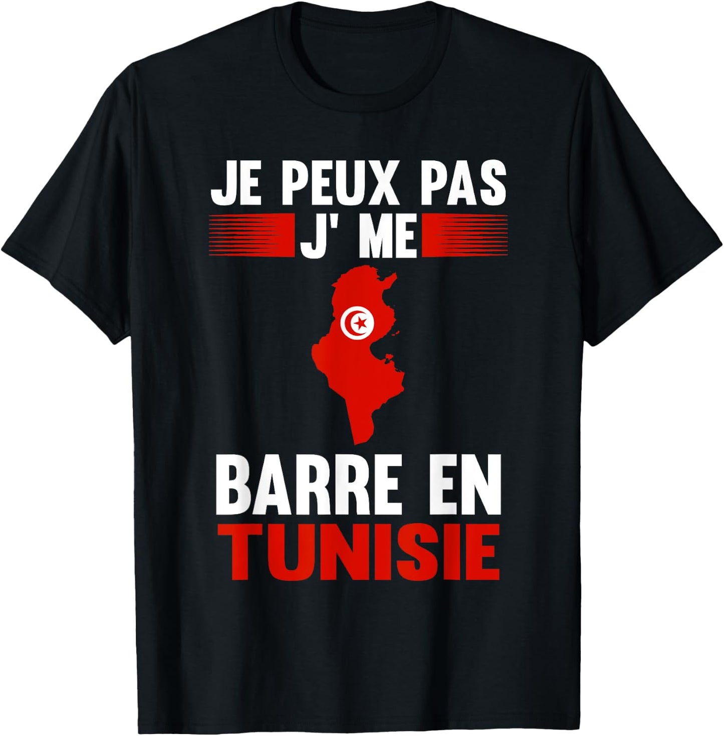 Je peux pas je me barre en Tunisia Tunisia , Black, S T-Shirt - T-Shirt | Black