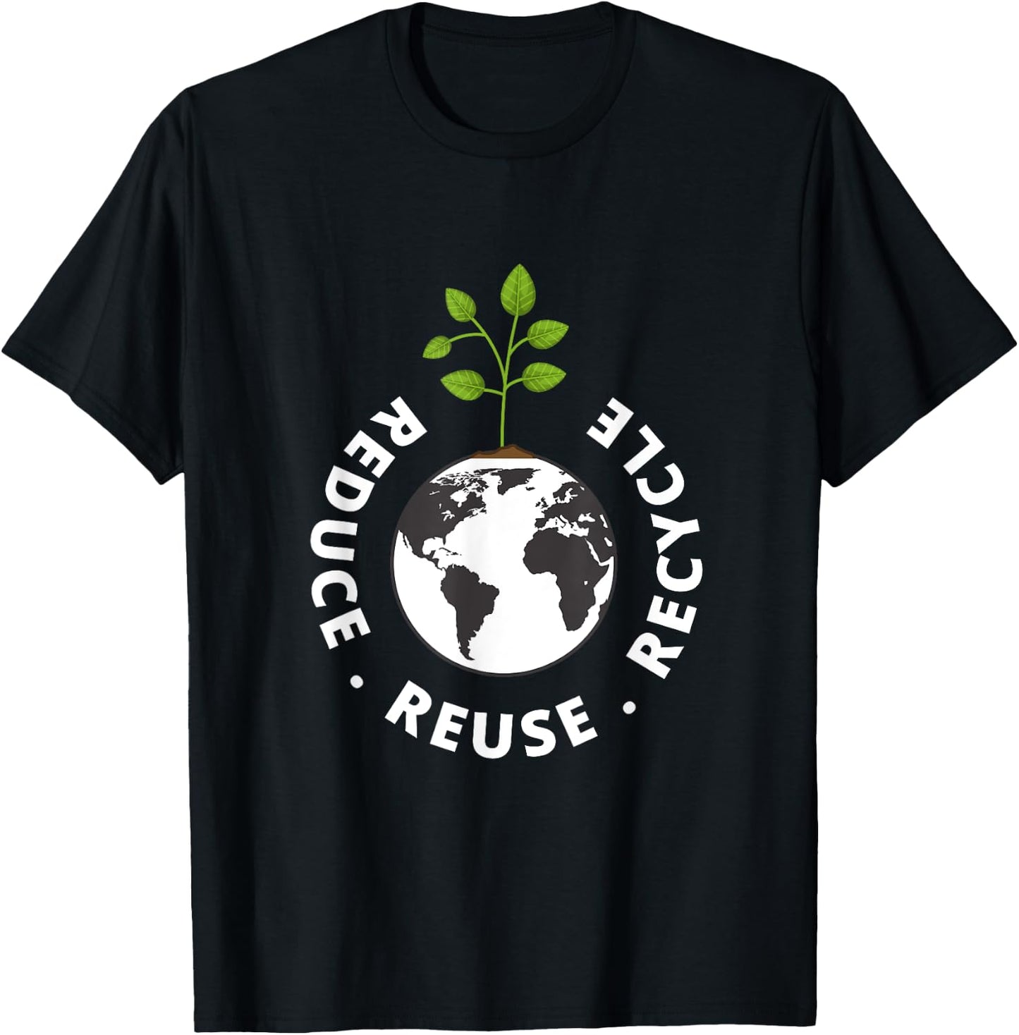 Recycling Earth Day Gift | Environment Reduce Reuse Recycle T-Shirt - T-Shirt | Black