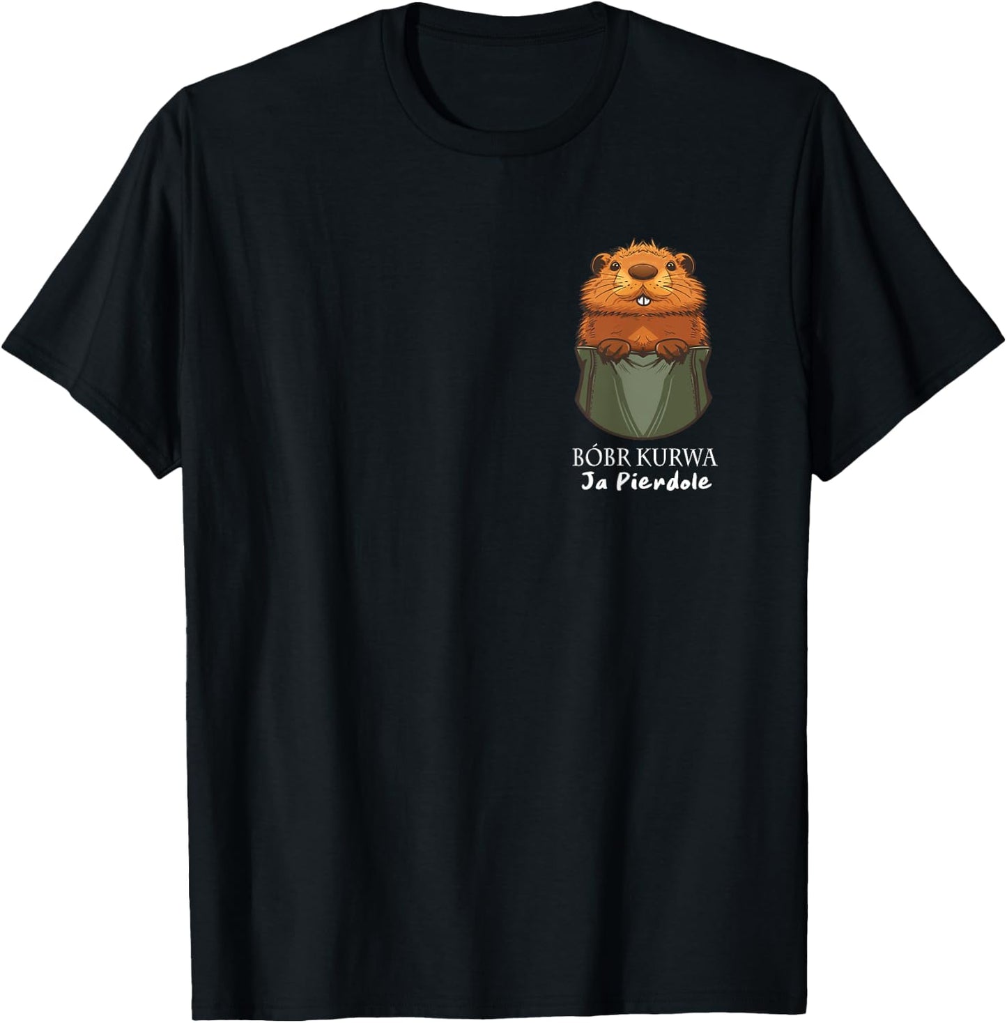 Bobr Kurwa Chest Pocket - Bober Kurwa T-Shirt - T-Shirt | Black