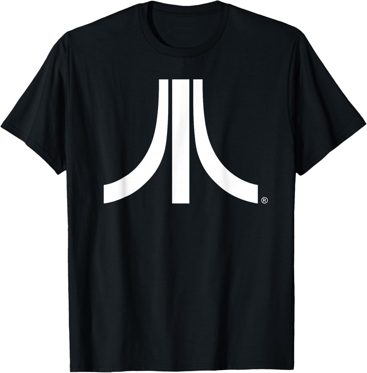 Atari White Logo Vintage 80s Gaming Retro Fun Style T-Shirt - T-Shirt | Black