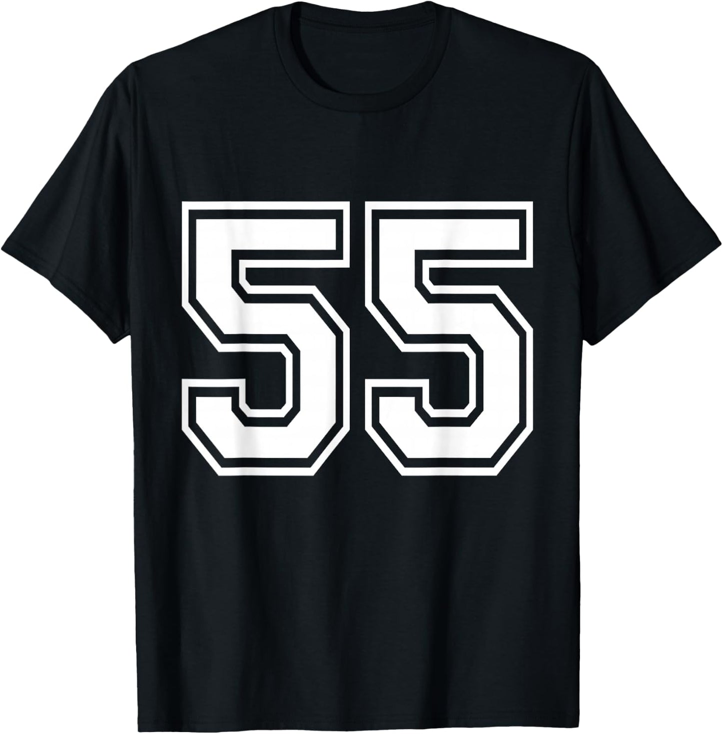 Number 55 Varsity Sports Team Jersey 55th Birthday 55 Years T-Shirt - T-Shirt | Black