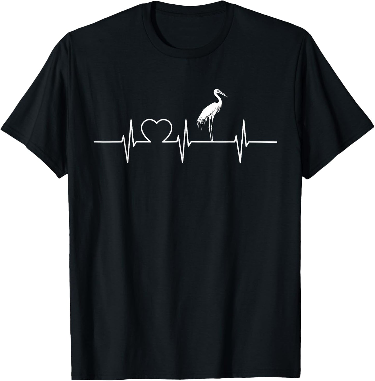 Storch Herzschlag Störche Storch T-Shirt - T-Shirt | Black