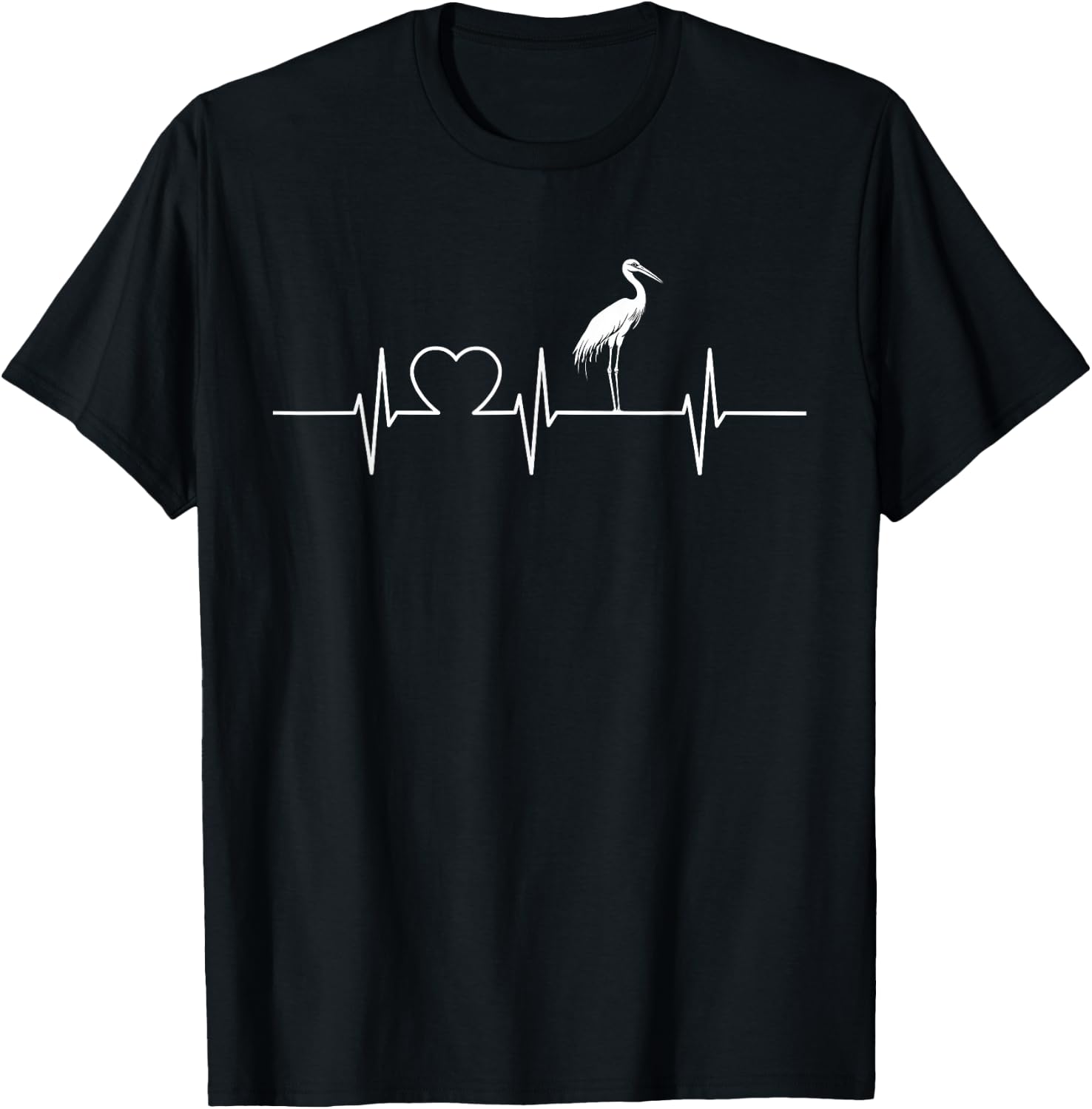 Storch Herzschlag Störche Storch T-Shirt - T-Shirt | Black