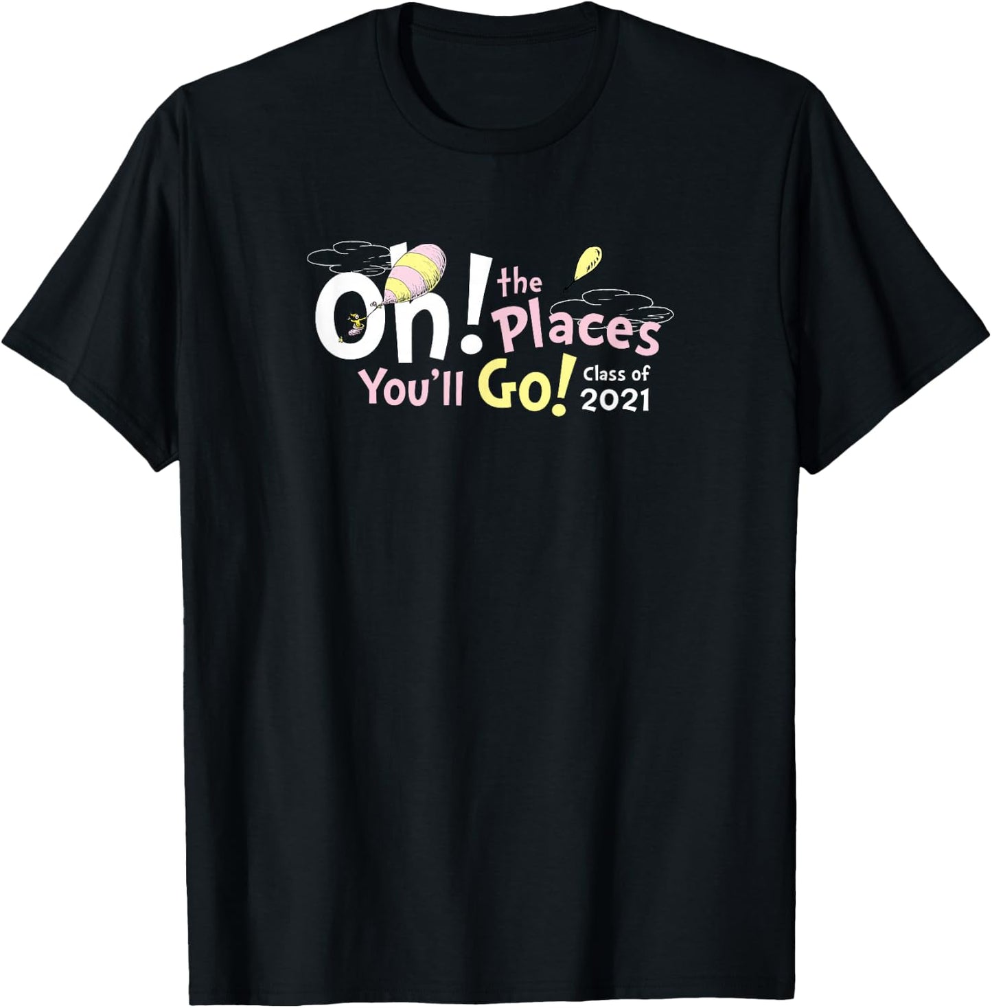 Dr. Seuss Oh the Places You'll Go! Clouds T-Shirt - T-Shirt | Black
