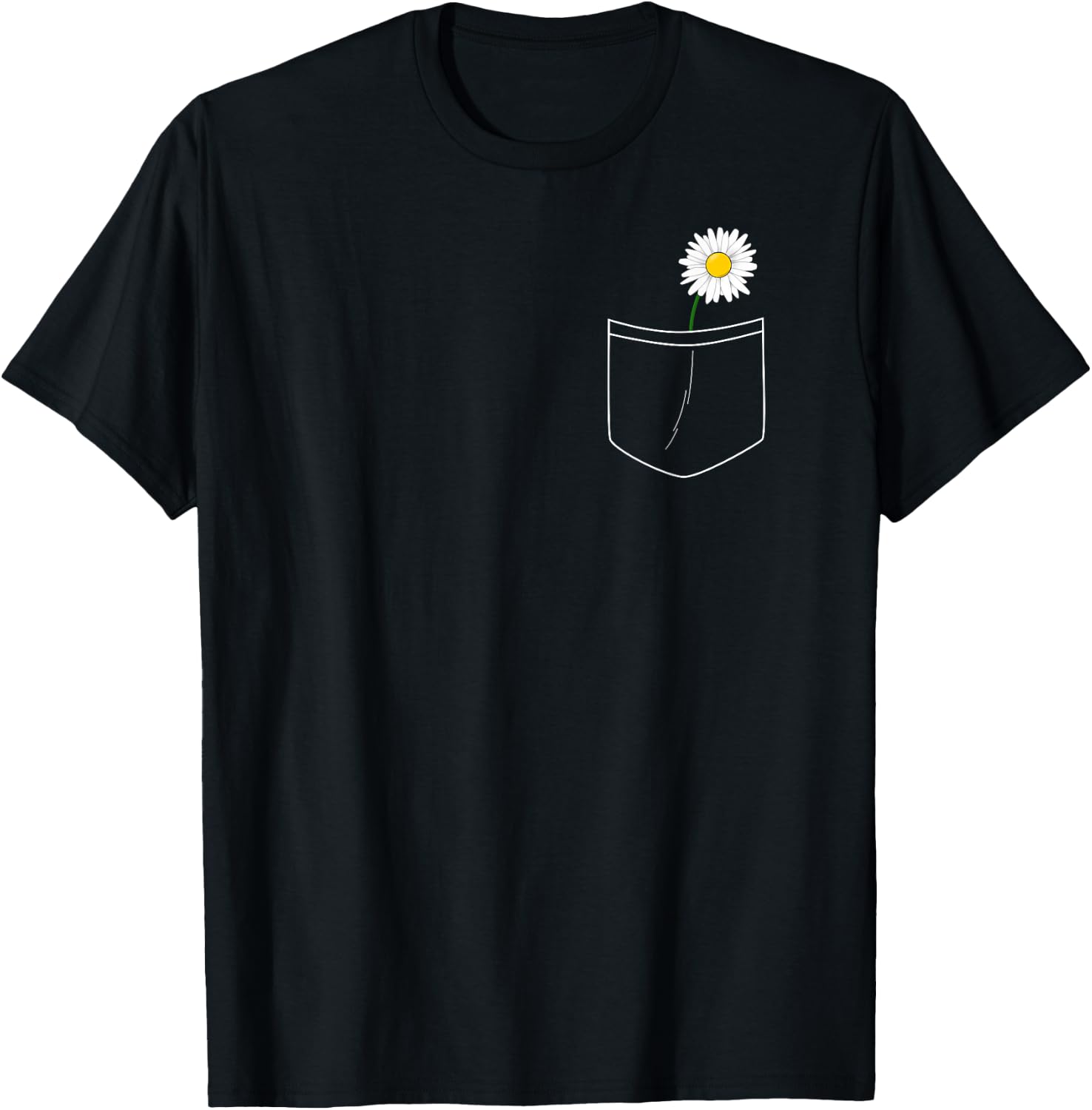 White Daisy T-Shirt - T-Shirt | Black