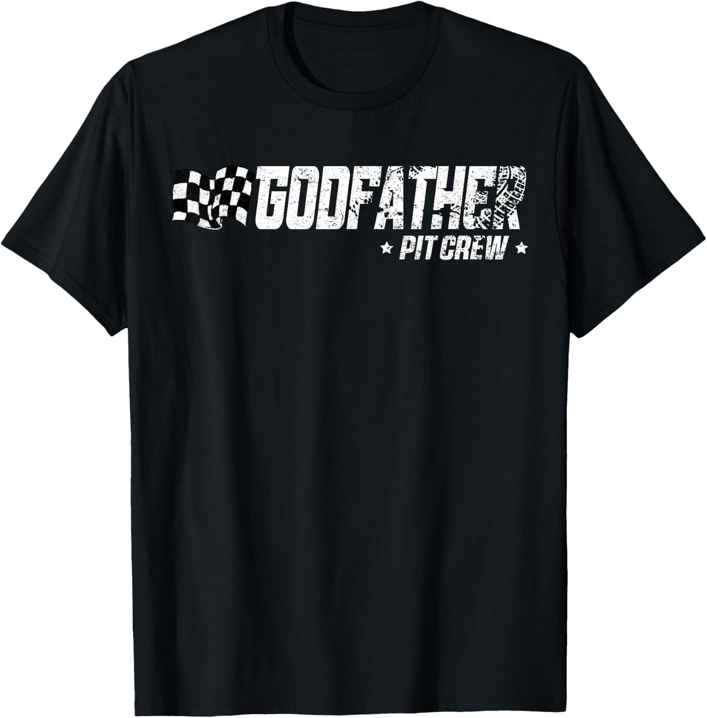 Godfather Pit Crew Race Car Birthday Family Racing T-Shirt - T-Shirt | Black