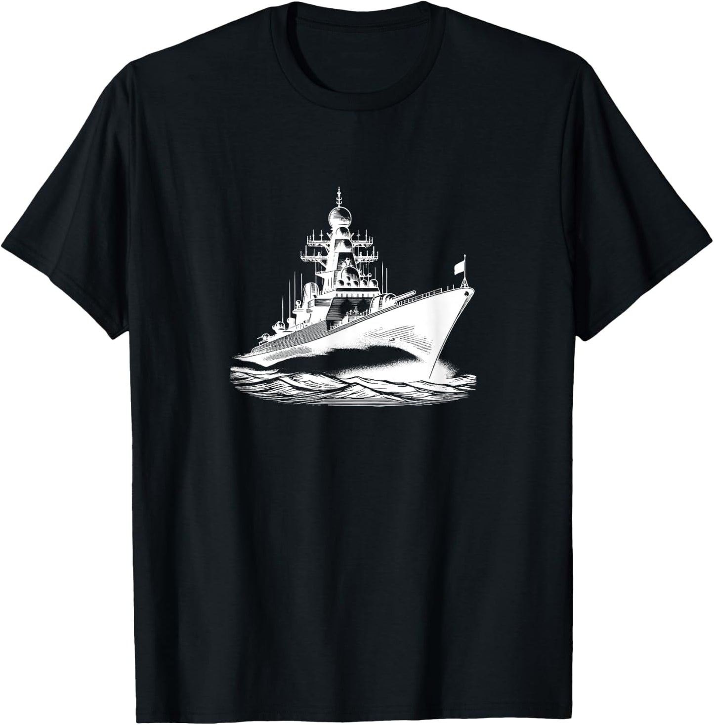 #snirt Warship Frigate Navy Ship T-Shirt - T-Shirt | Black