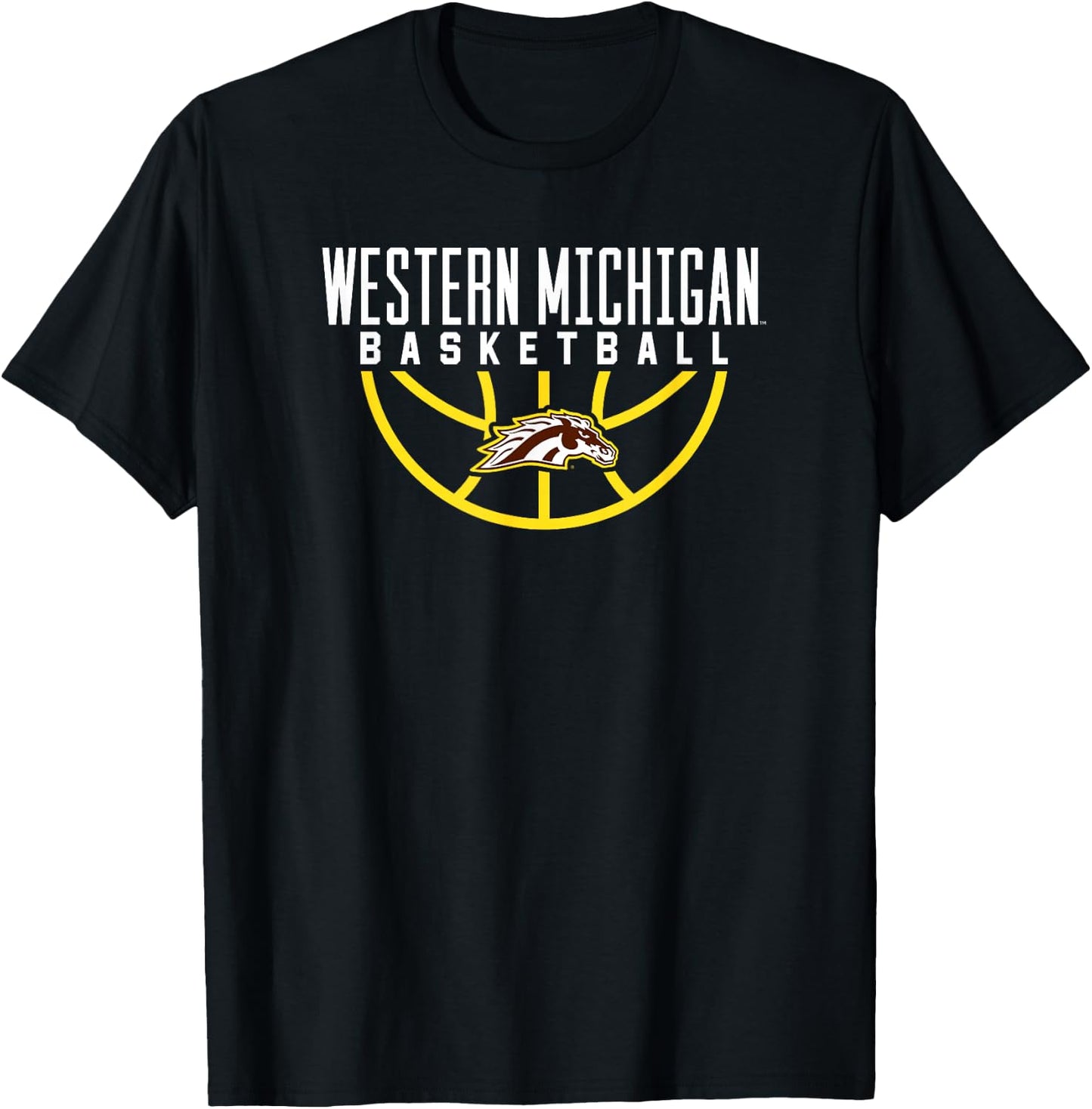 Western Michigan University Broncos Basketball Arch T-Shirt - T-Shirt | Black