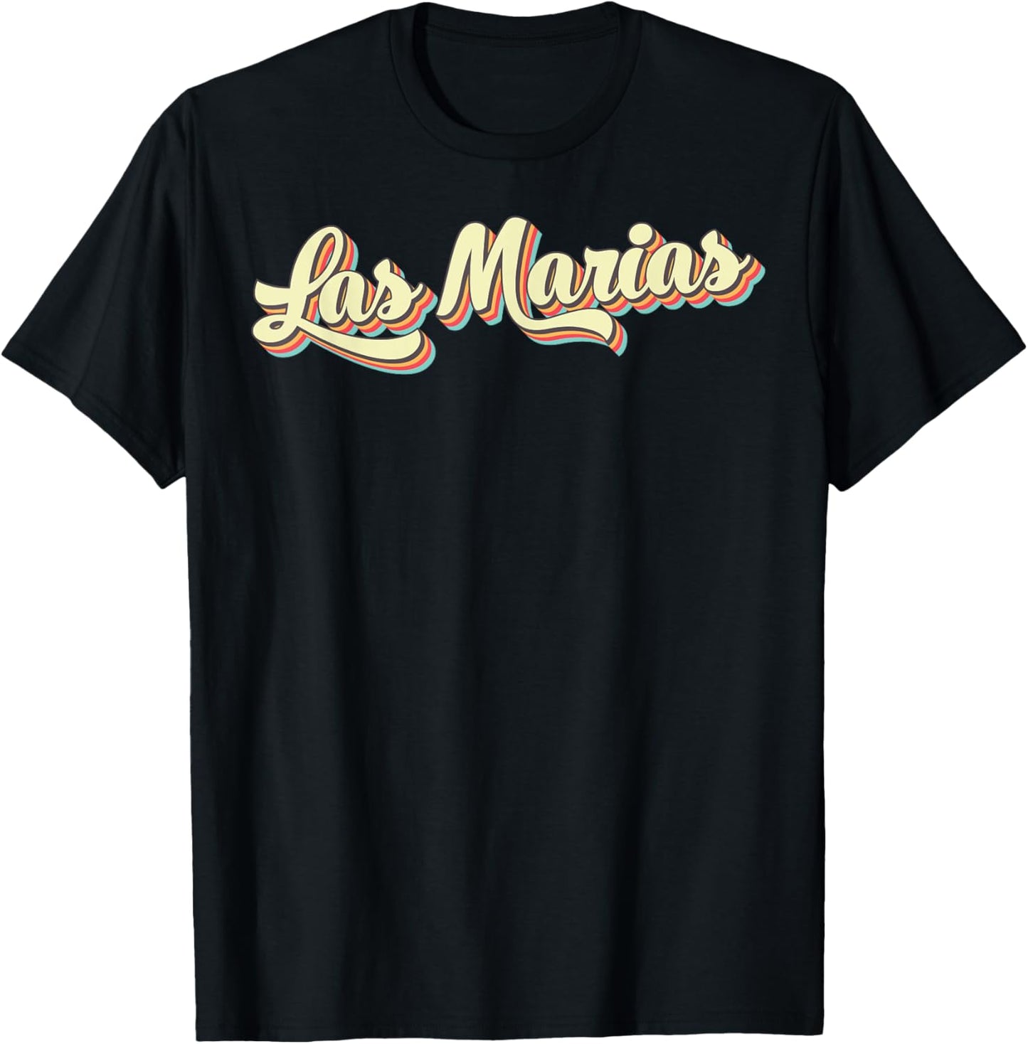Las Marias Retro Art Baseball Font Vintage T-Shirt - T-Shirt | Black