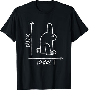 Funny Science Nerd Duck Rabbit Physics Math Geek Gifts T-Shirt - T-Shirt | Black