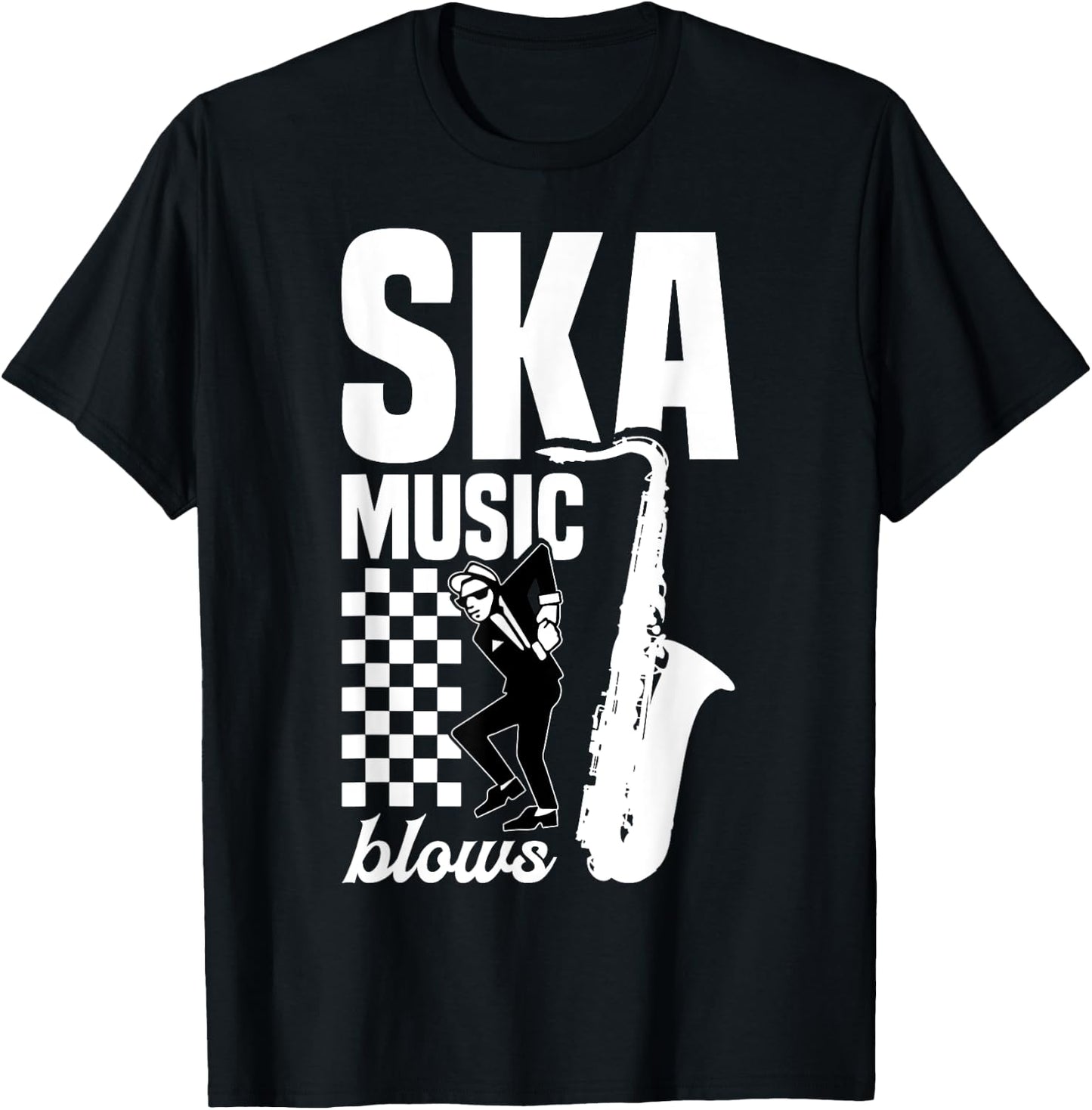 Ska Reggae Music Blows Caribbean Music Fan Ska Musician T-Shirt - T-Shirt | Black