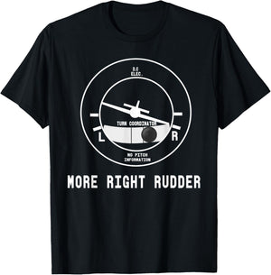More Right Rudder CFI Flight Instructor Pilot funny T-Shirt - T-Shirt | Black