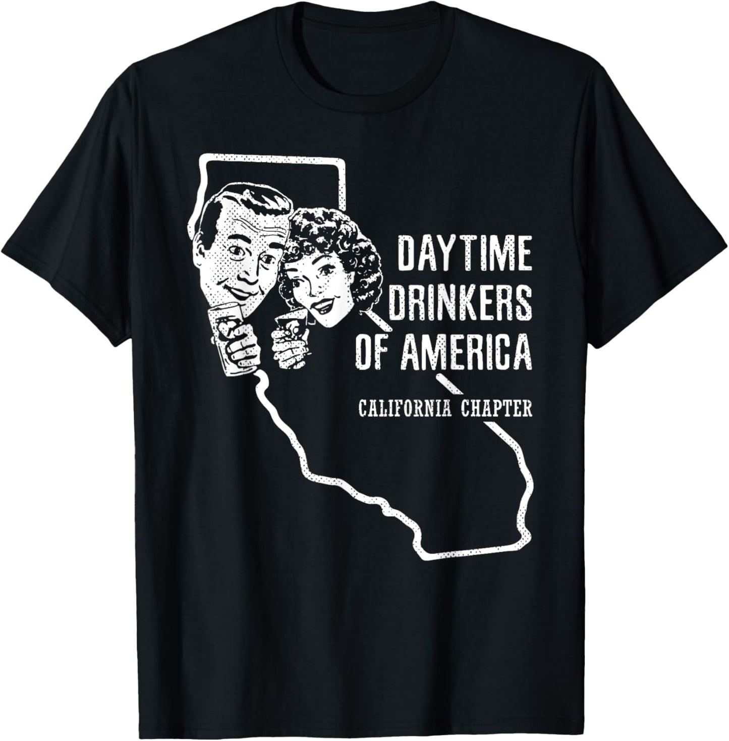 California Daytime Drinkers Shirt Beer Wine Fun Gift Sarcasm T-Shirt - T-Shirt | Black