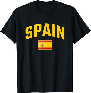 Spain - Flag of Spain - Throwback Design - Classic T-Shirt - T-Shirt | Black