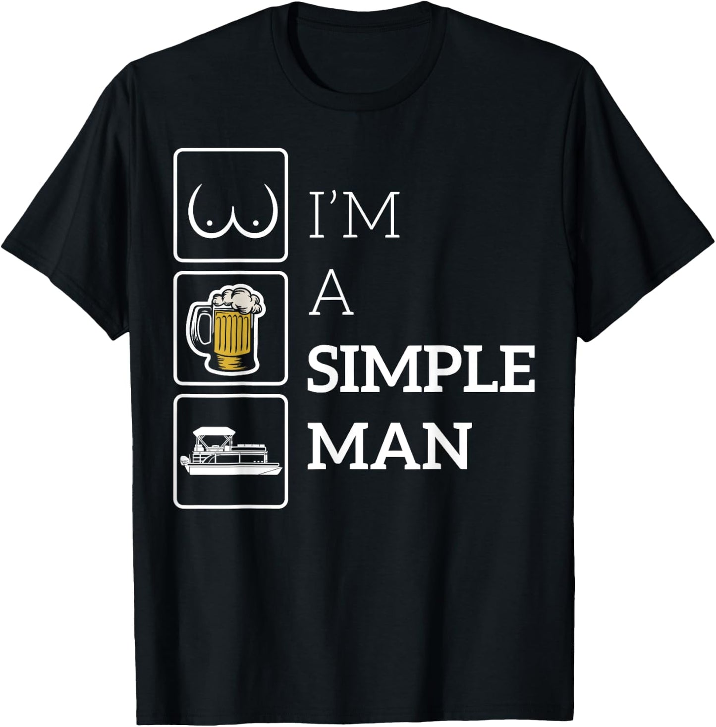 Lake Life Beer Boobs and Boats Dad Captain Gift T-Shirt - T-Shirt | Black