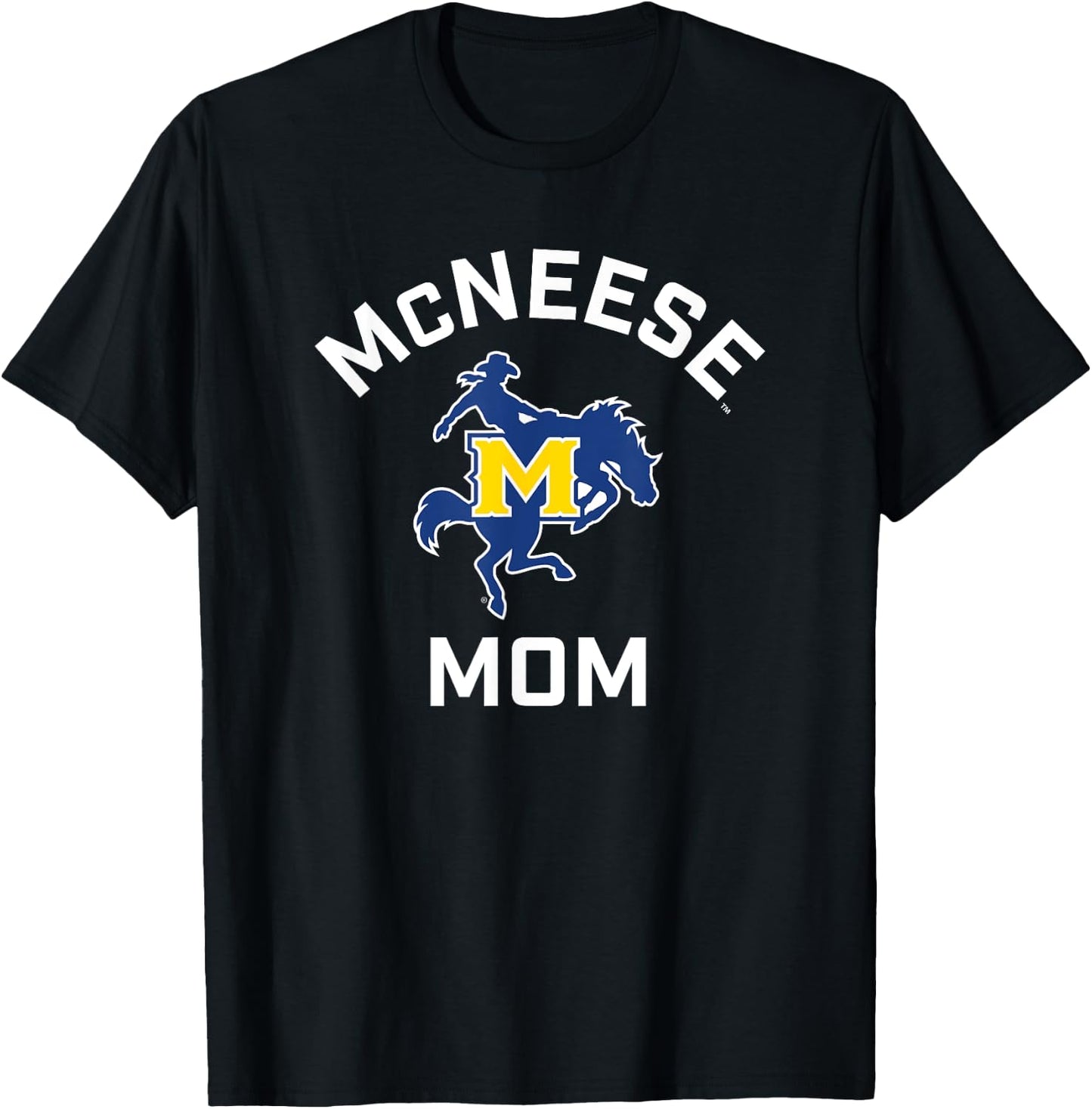 McNeese State University Cowboys Arched Mom T-Shirt - T-Shirt | Black