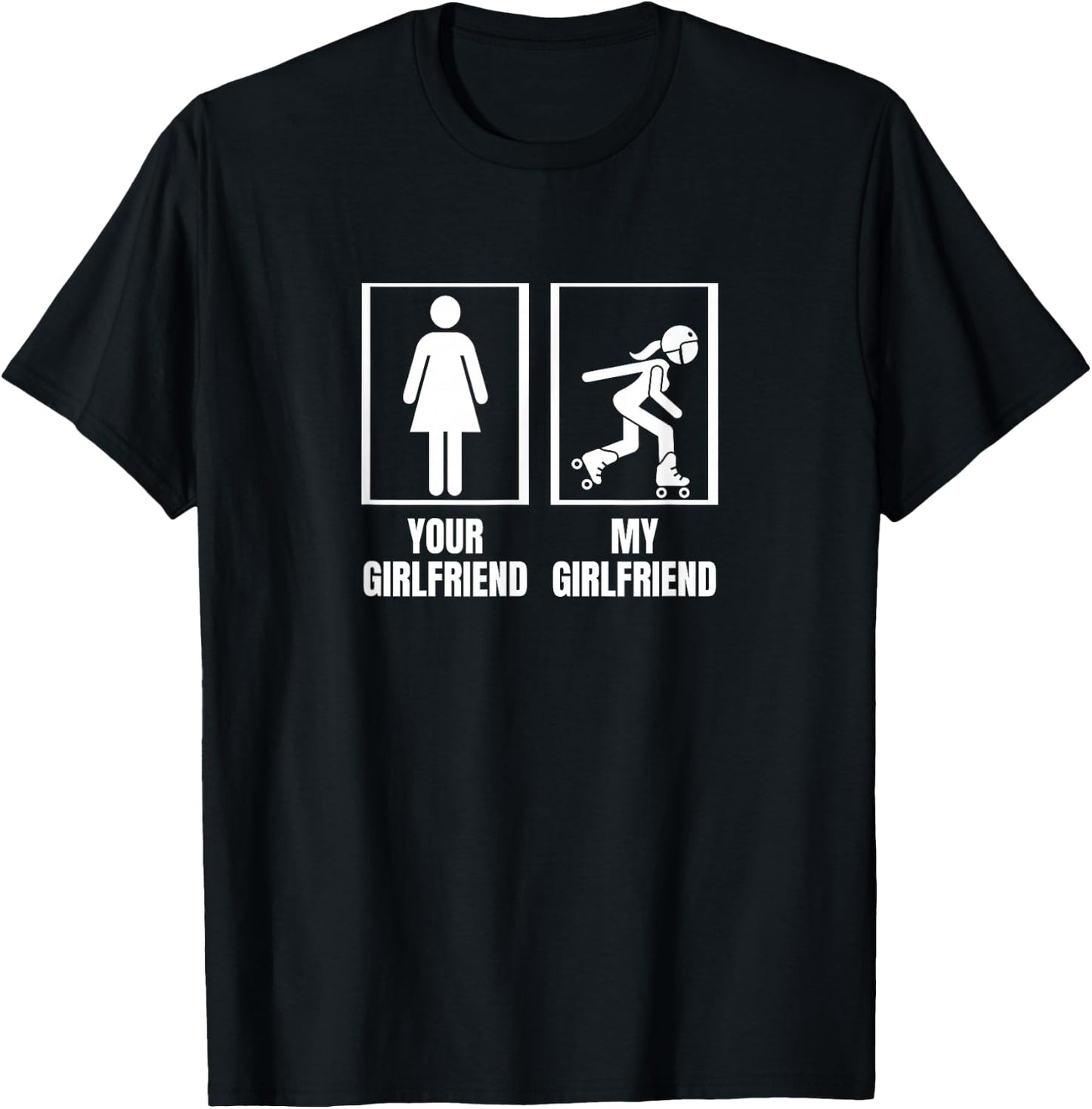 Your Girlfriend My Girlfriend Proud Boyfriend Roller Derby T-Shirt - T-Shirt | Black