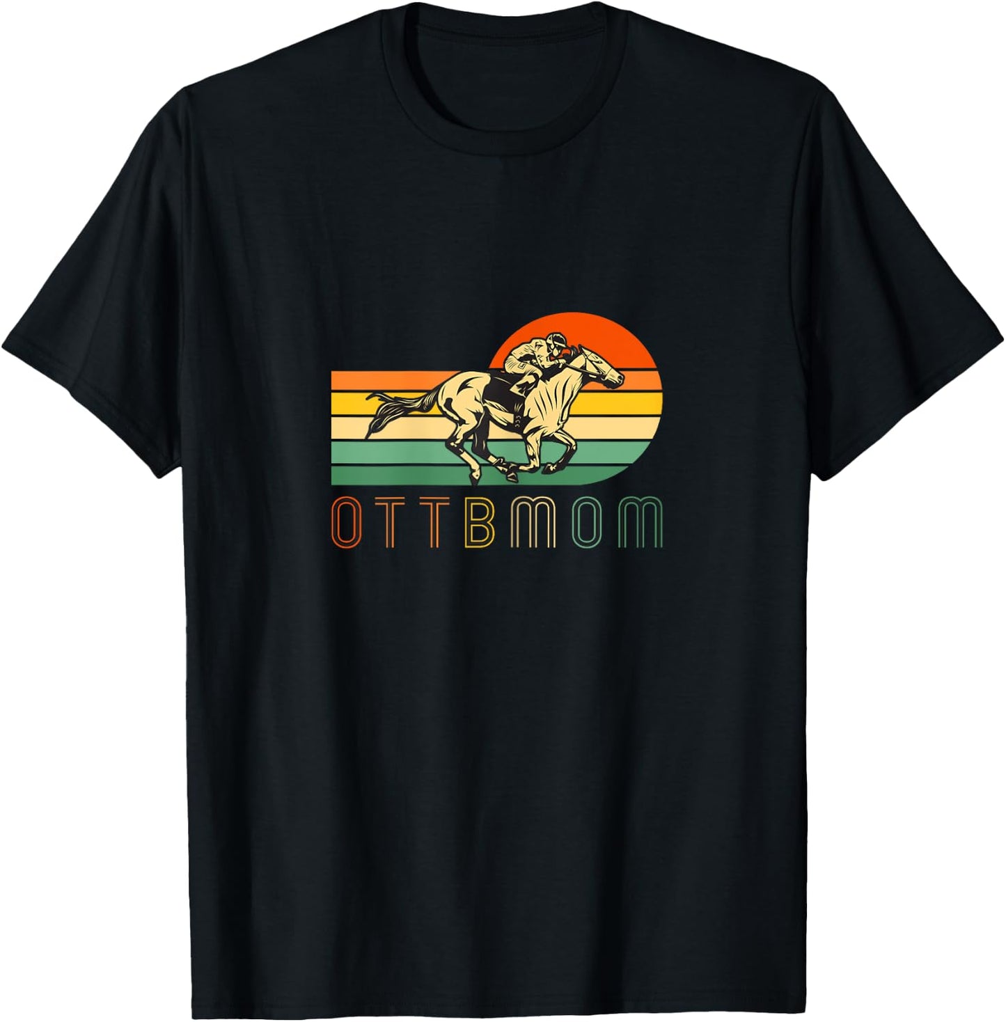 Funny Equestrian for Girls with Horses - OTTB Mom T-Shirt - T-Shirt | Black