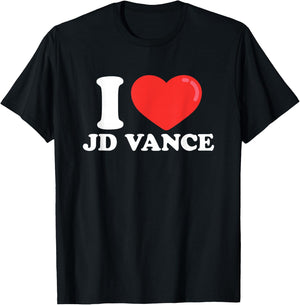 I Love (Heart) JD Vance T-Shirt - T-Shirt | Black