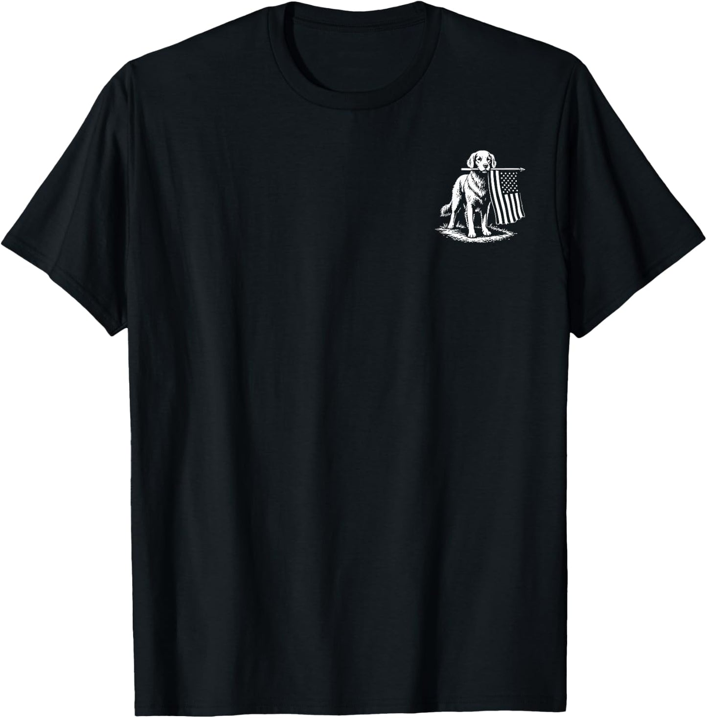 (2 Sided) Golden Retriever Patriotic Dog 250 Years 1776 2026 T-Shirt - T-Shirt | Black