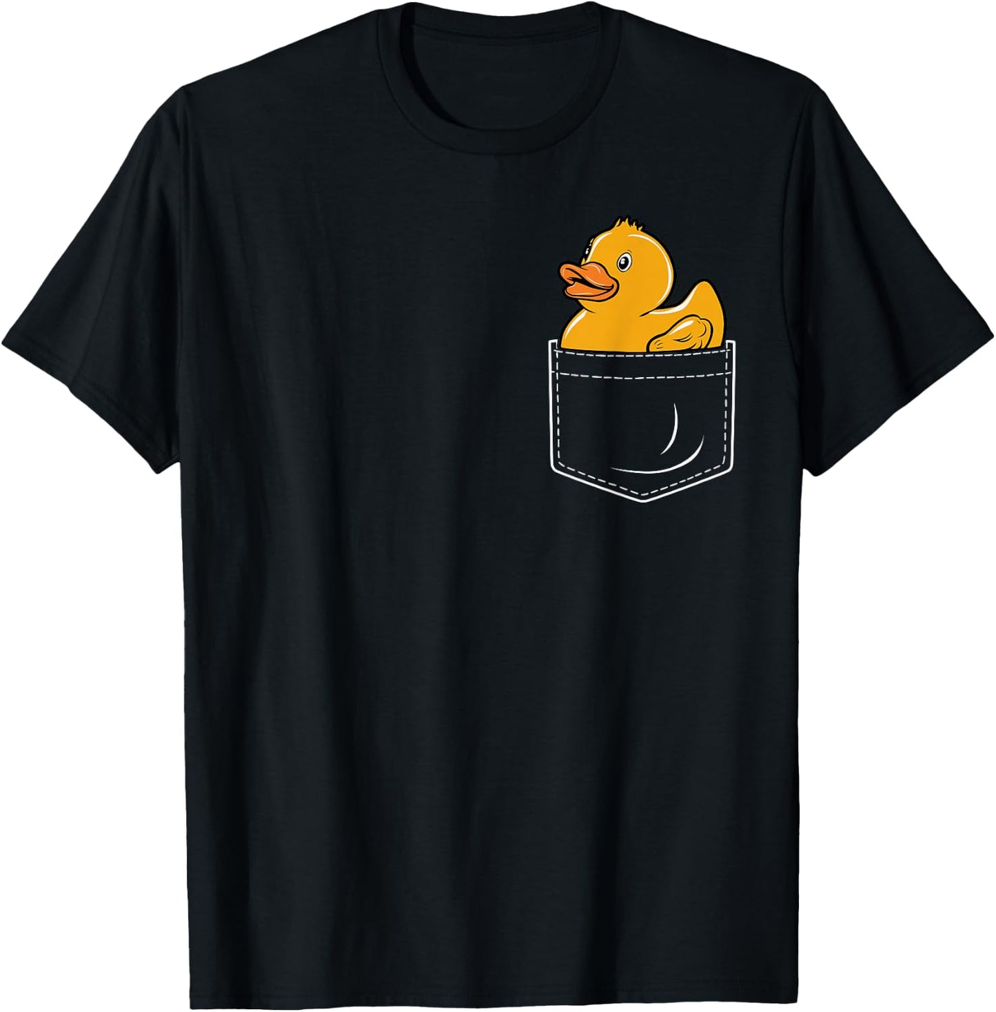 Rubber Duck In Breast Pocket T-Shirt - T-Shirt | Black