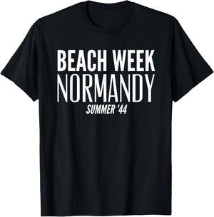 Beach Week Normandy 1944 WWII WW2 Veteran Beach Week T-Shirt - T-Shirt | Black