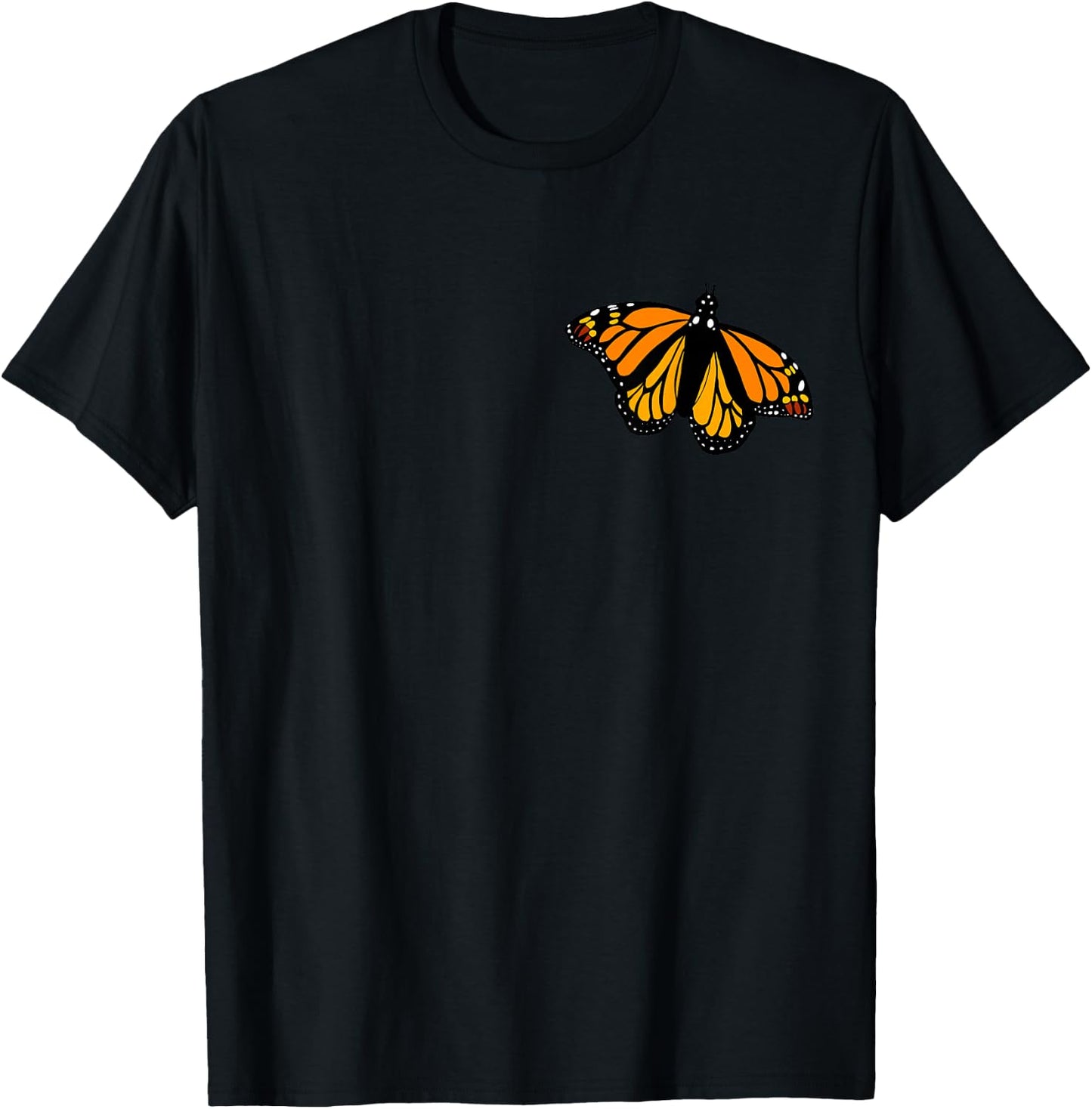 Monarch Butterfly Pocket Shirt by Milkweed Mavens Nature T-Shirt - T-Shirt | Black