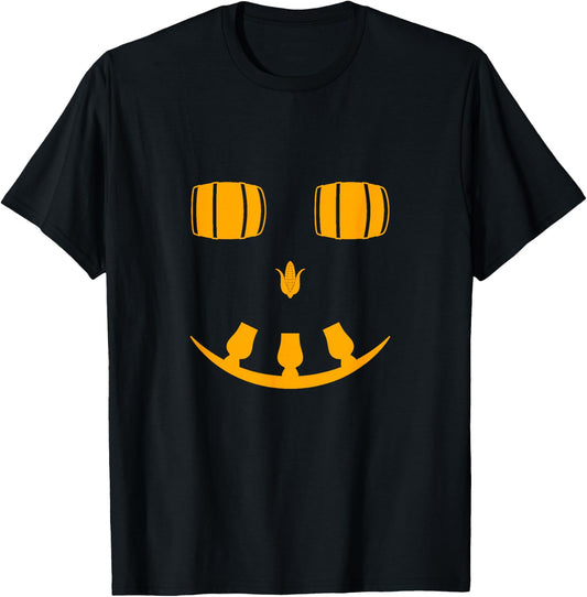 Bourbon Whiskey Halloween Jackolantern Pumpkin T-Shirt - T-Shirt | Black