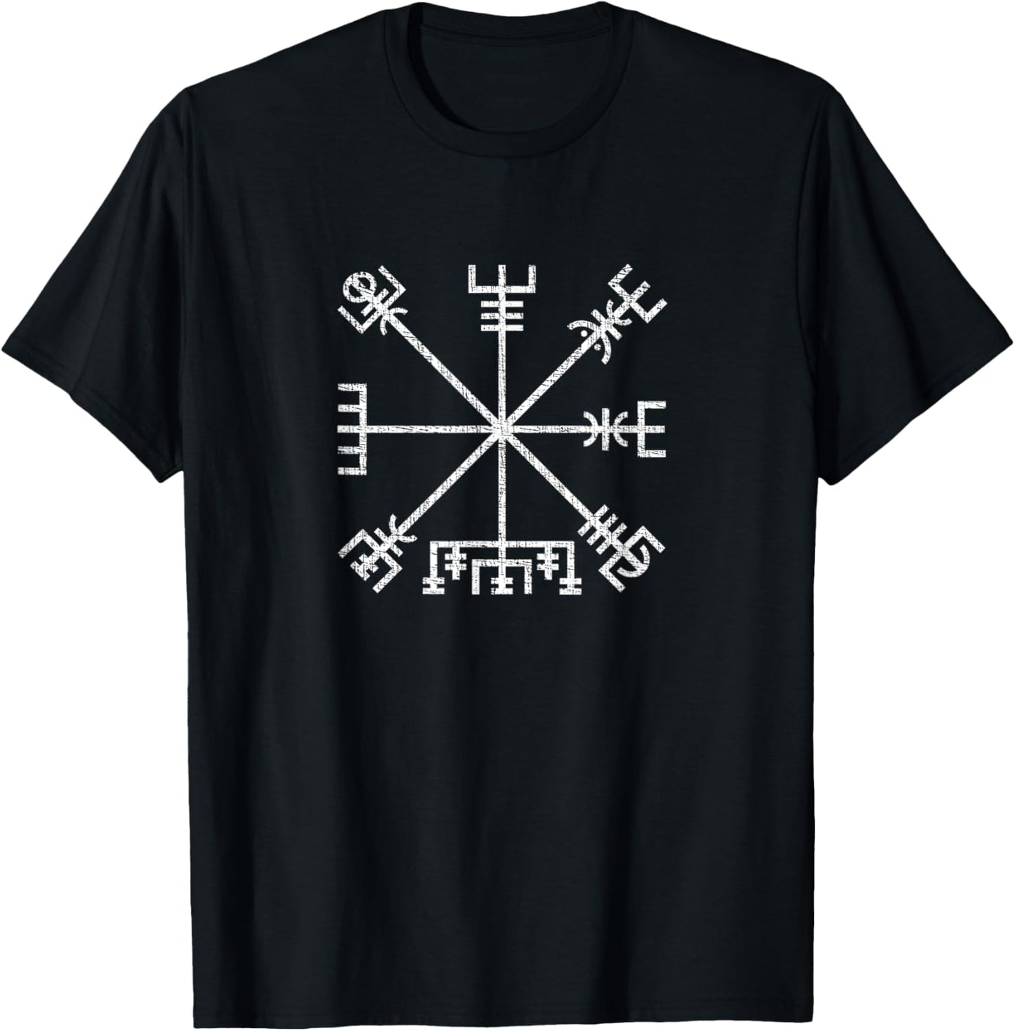 Icelandic Vegvisir (wayfinder) Norse Viking Symbol T-Shirt - T-Shirt | Black