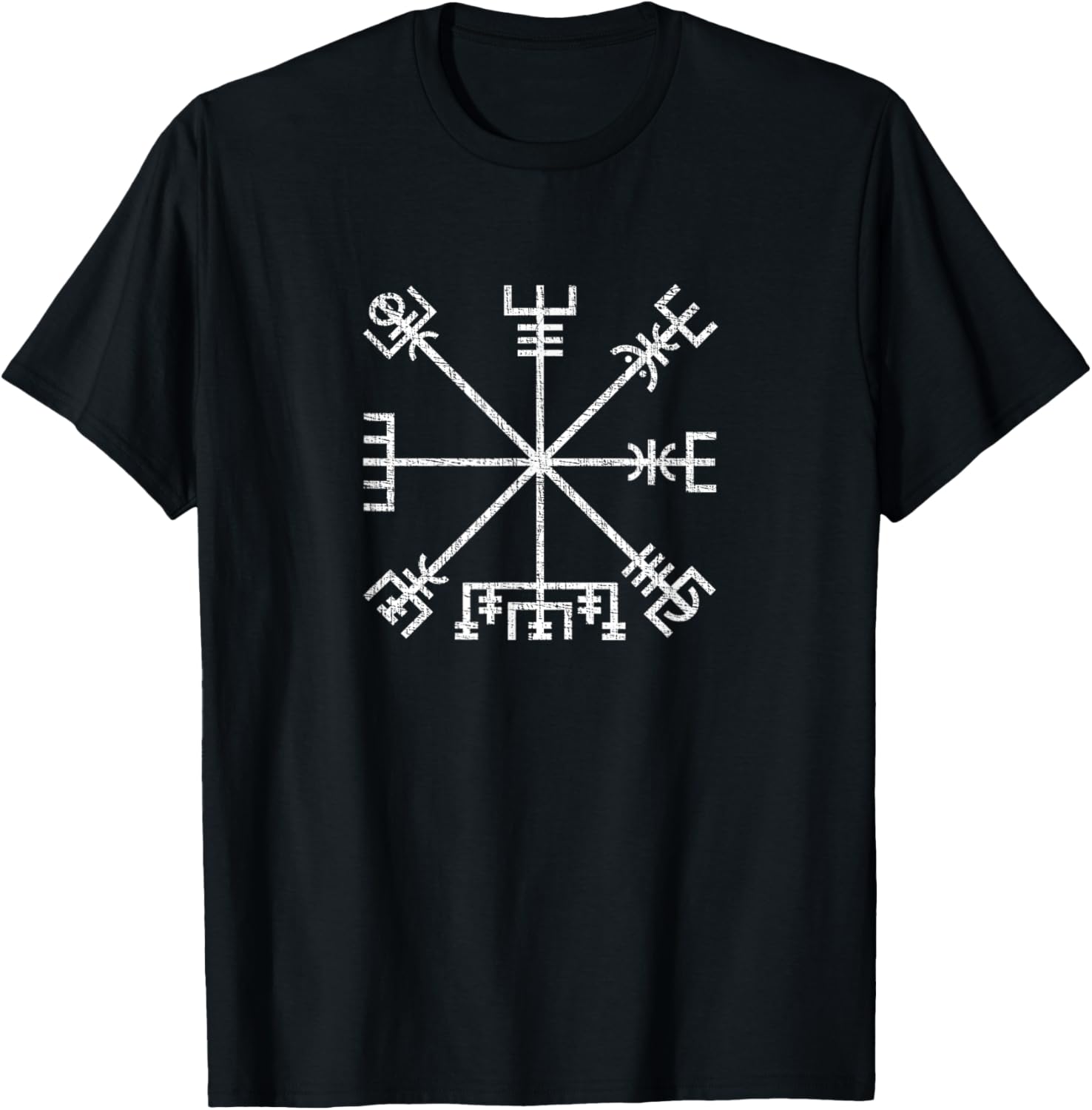 Icelandic Vegvisir (wayfinder) Norse Viking Symbol T-Shirt - T-Shirt | Black