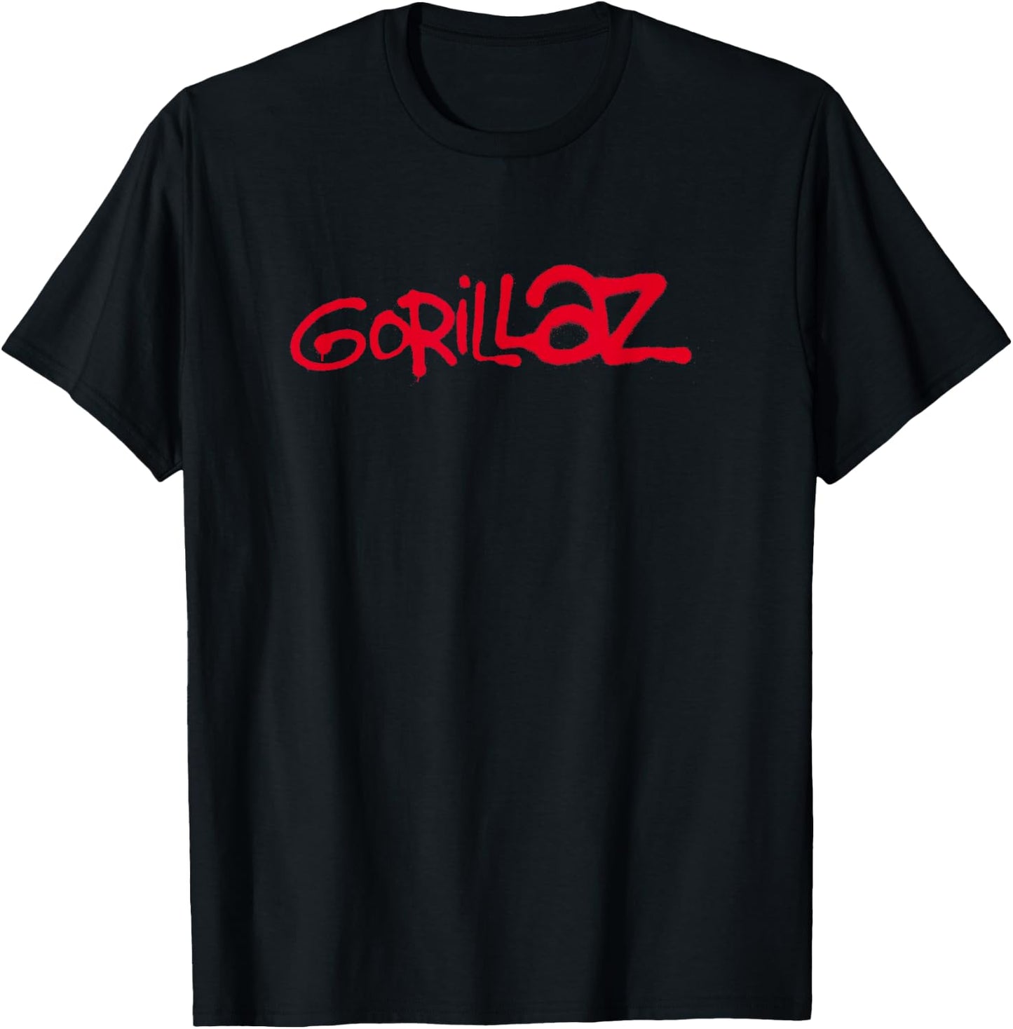 Gorillaz Paint Brush Red Logo , black T-Shirt - T-Shirt | Black