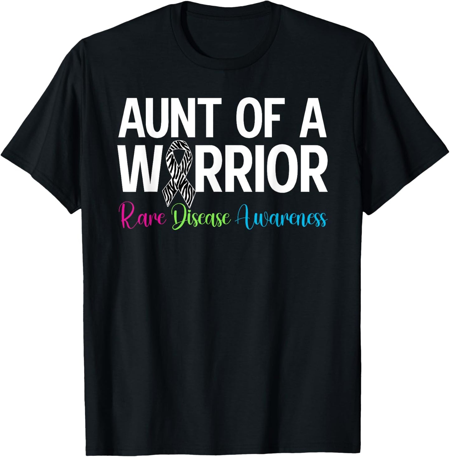 Aunt Of A Rare Disease Warrior Aunt Rare Disease Awareness T-Shirt - T-Shirt | Black