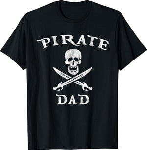 Pirate Dad Shirt Funny Matching Family Pajamas T-Shirt - T-Shirt | Black