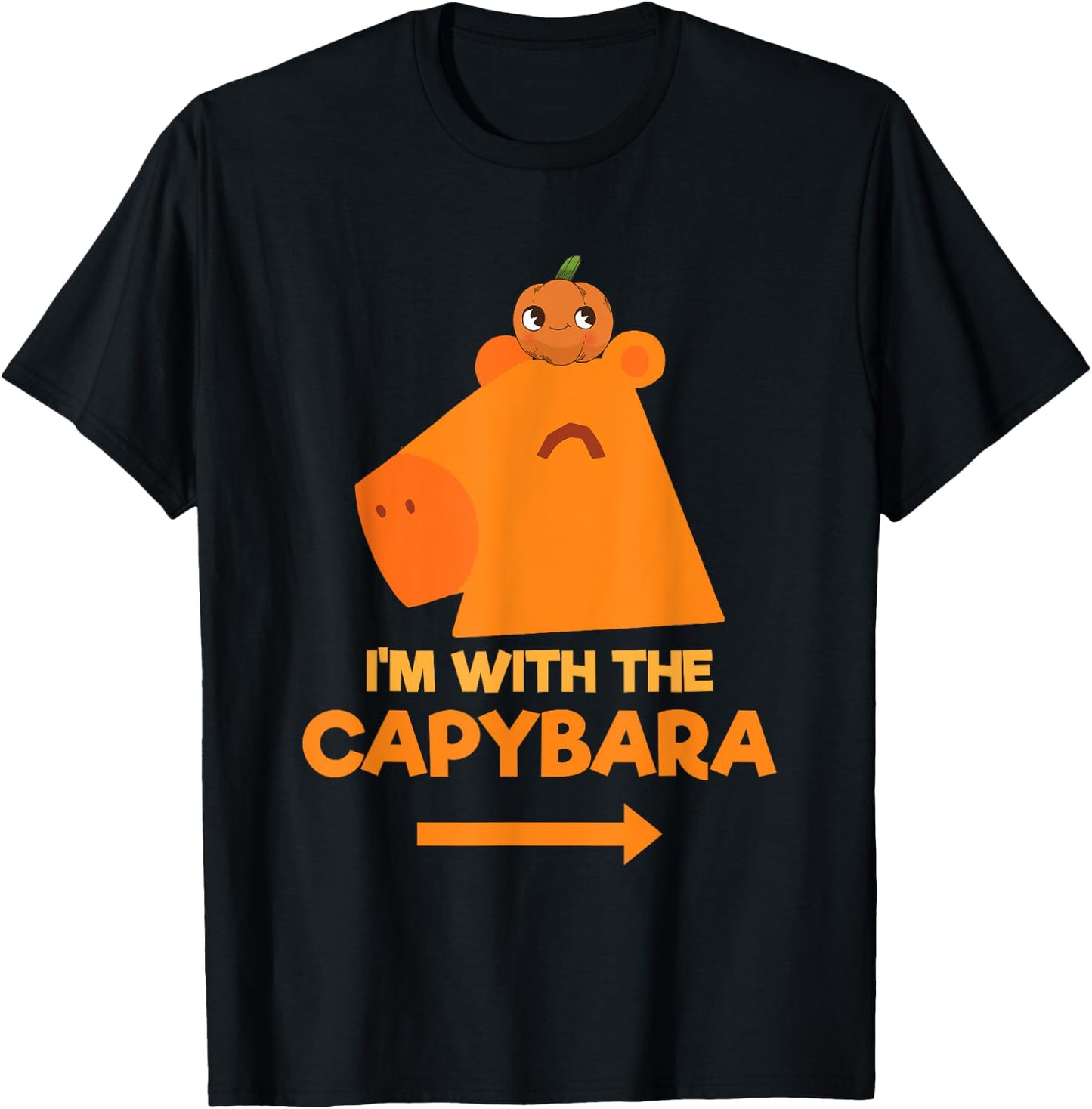 I'm With The Capybara Capy Animal Lover Lazy Halloween T-Shirt - T-Shirt | Black