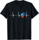 Congo Heartbeat EKG Pulse Flag of the Republic of Congo T-Shirt - T-Shirt | Black