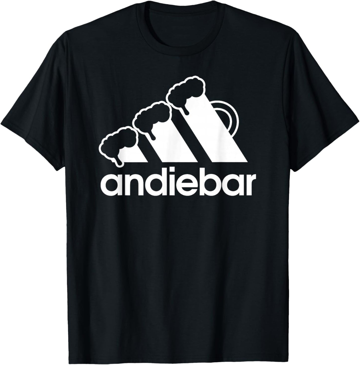 with German Text "An die Bar - Lecker Bierchen" [German Language], black T-Shirt - T-Shirt | Black