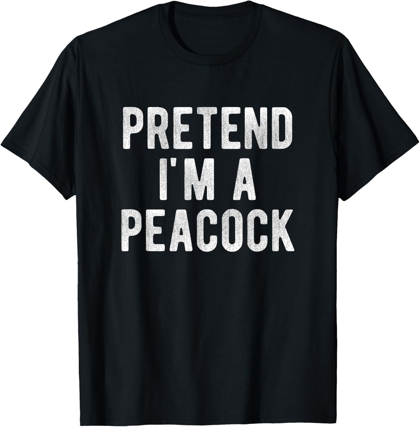 Pretend I'm A Peacock Funny Matching Halloween Costume Idea T-Shirt - T-Shirt | Black