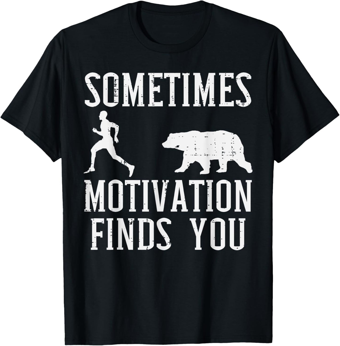 Sometimes Motivation Finds You Camping Camper Men Women Kids T-Shirt - T-Shirt | Black