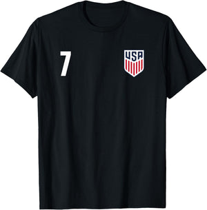 Officially Licensed US Soccer Team Gio Reyna, Legacy #7 T-Shirt - T-Shirt | Black