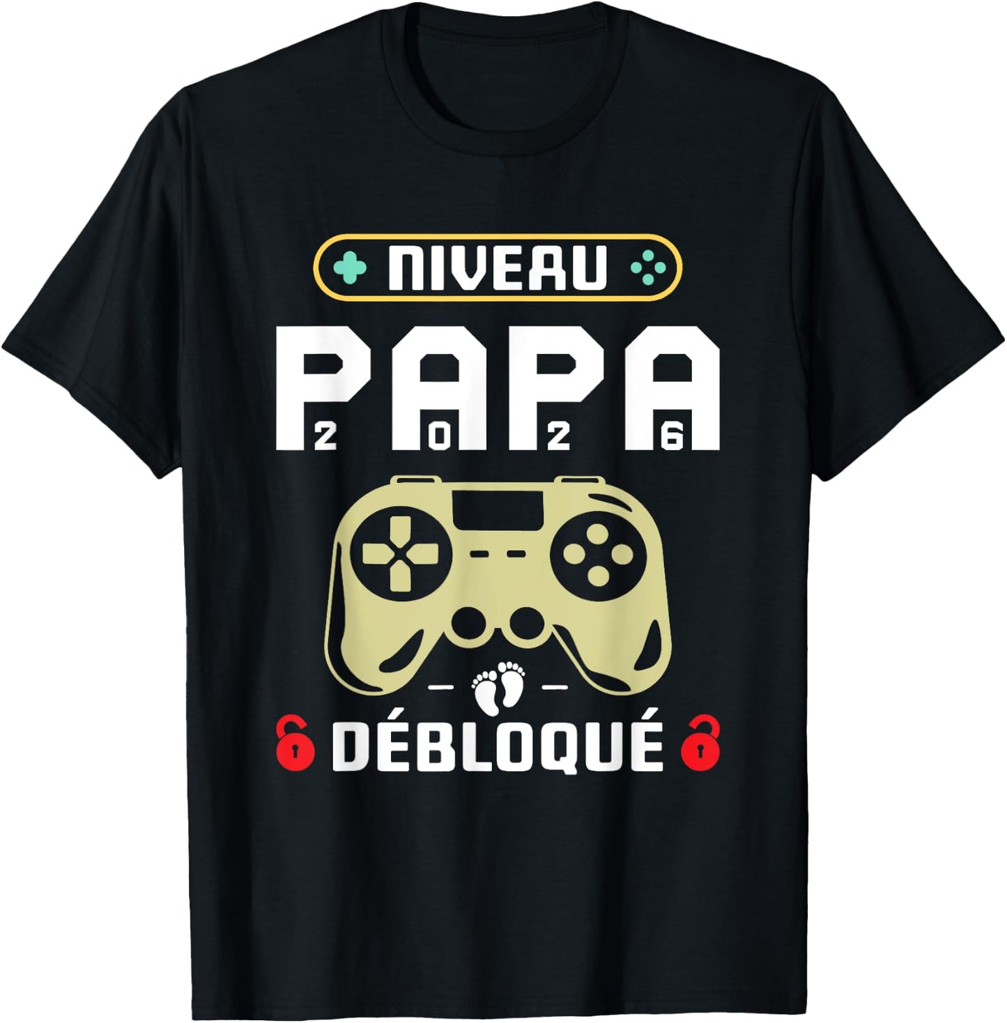 Dad Gamer in 2026 - Unlocked Dad Level Baby Riding T-Shirt - T-Shirt | Black