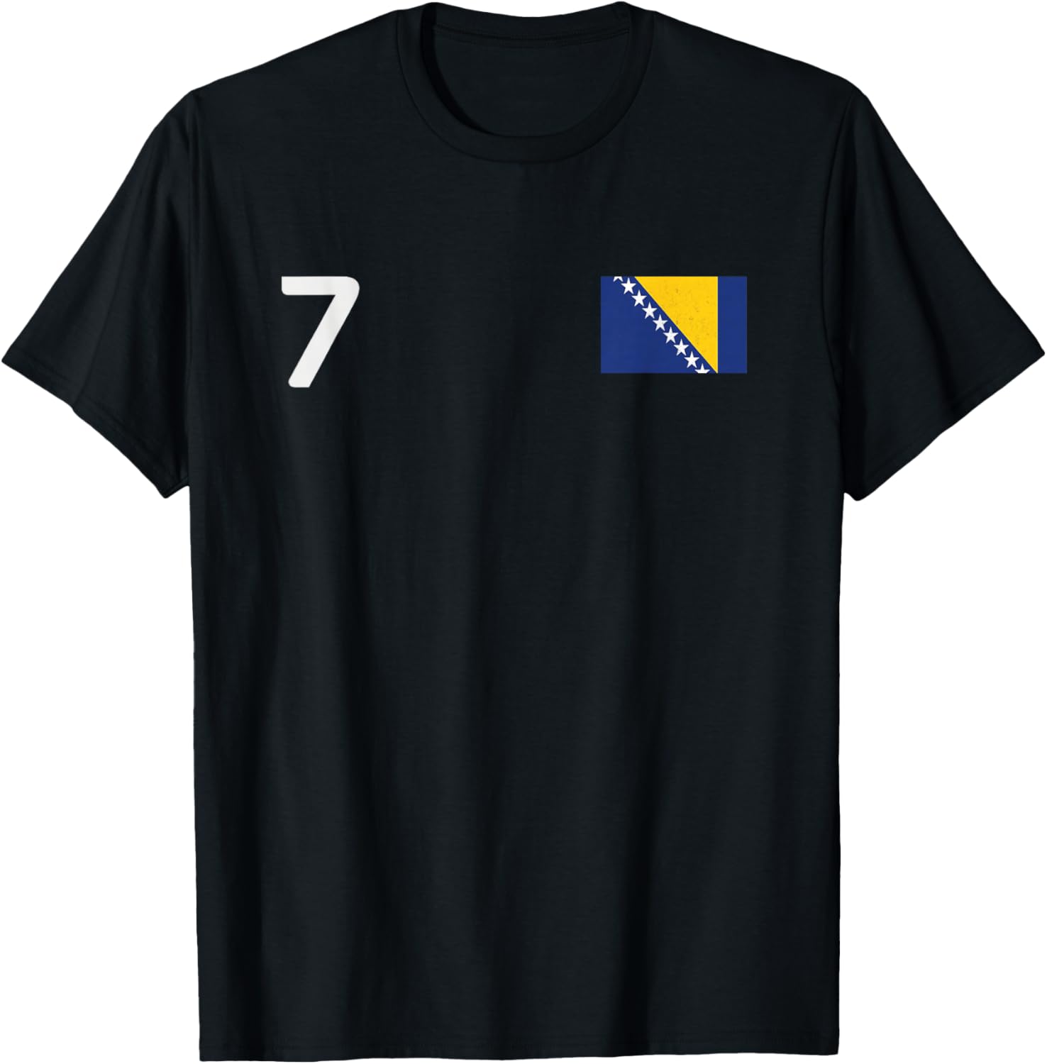 Bosnia and Herzegovina 7 National Flag Country Pride T-Shirt - T-Shirt | Black