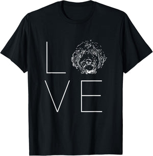 Love Doodles Cute Golden Labradoodle Line Drawing T-Shirt - T-Shirt | Black